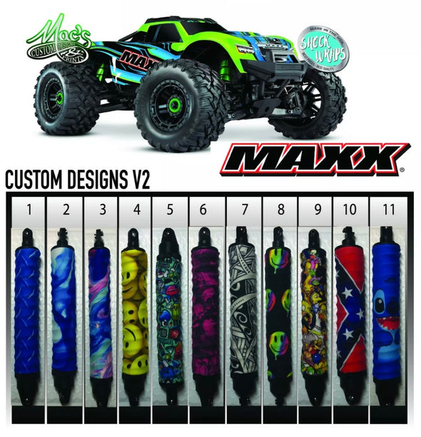 RC Shock Covers made to fit 1/10 Maxx v1/v2 and the new Maxx slash