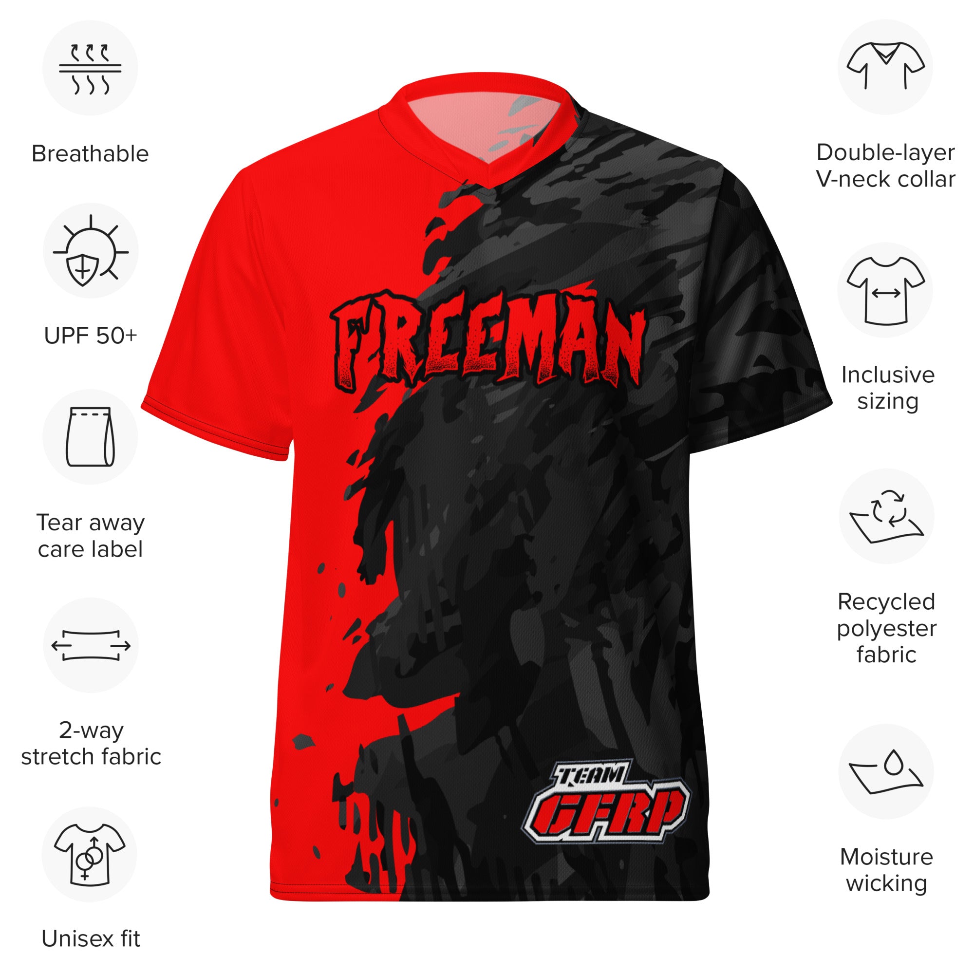 Freeman Jersey - Red – Mac's Custom Designs & Prints